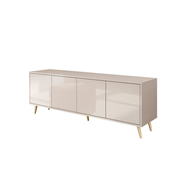 SANAYI TV Stand with High Legs in Glossy Cashmere Finish