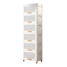 6-Tier Stackable Plastic Storage Cabinet Drawers with Wheel
