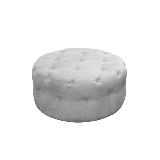 Wendell 94cm Wide Tufted Round Solid Colour Cocktail Ottoman