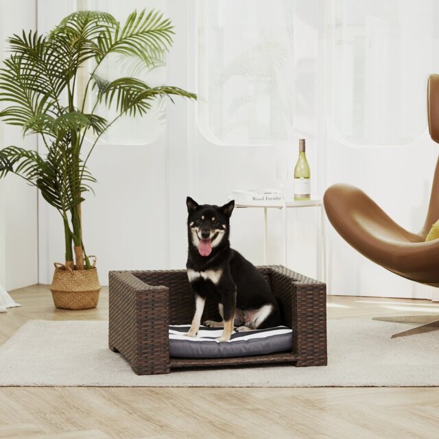 Teamson Dog Sofa in Brown/White/Grey