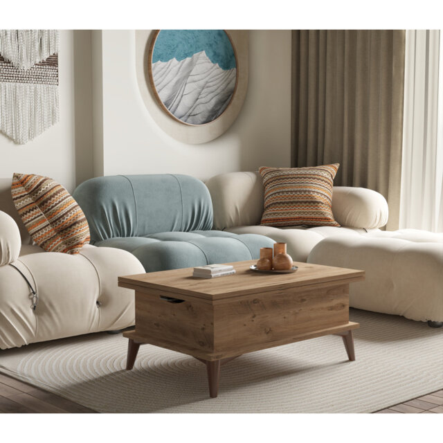 Armory Lift Top Four Leg Coffee Table with Storage