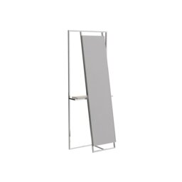 Euclid Stainless Steel Flat Floor Mirror with Shelves