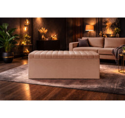 Royal Velvet Storage Ottoman Box with Hinged Lid - Lined Upholstered End of Bed Storage Bench - Soft  Close Storage Seat - Made in UK