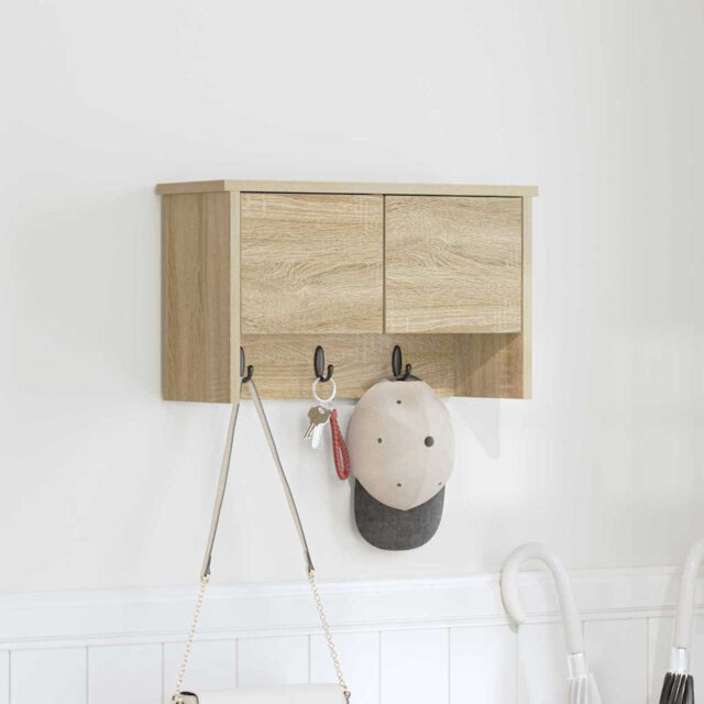 Wall-Mounted Coat Rack With Shelf 50 X 20 X 30 Cm