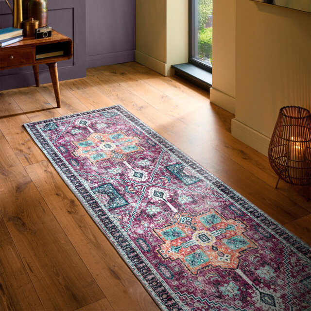 Washable Granada Ruby 67X200cm Runner