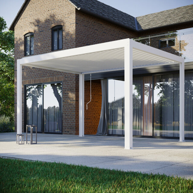 Paloma 3m x 4m Aluminium Pergola with LED Lighting in Grey