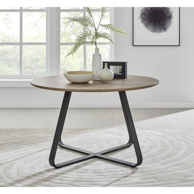 Chowchilla Luxury Round Dining Table - Modern Industrial Style