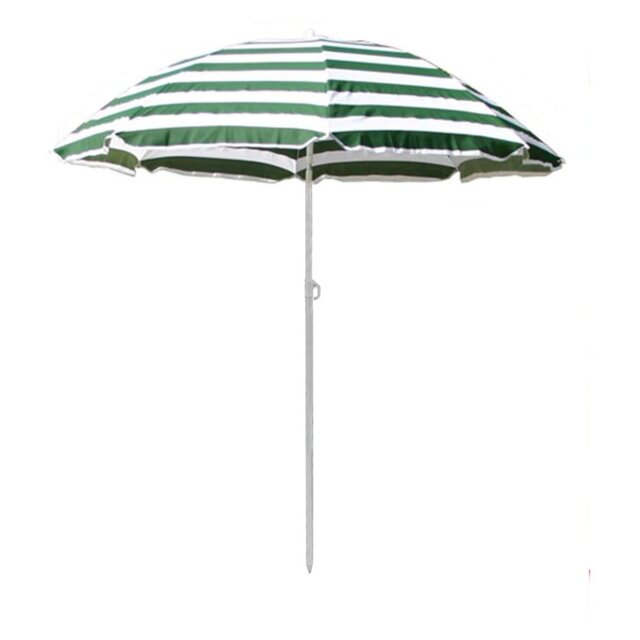 Richard 1.6m Green White Beach Parasol