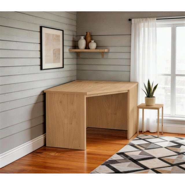 Brittaney Corner Solid Wood Base Writing Desk
