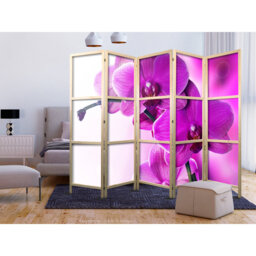 225cm W x 171cm H 5 - Panel Solid Wood Folding Room Divider