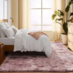 Adeolu Solid Colour Machine Woven LILAC Area Rug
