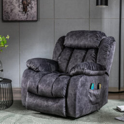 Northchase 96cm Wide Velvet Lift Assist Standard Recliner with Massager