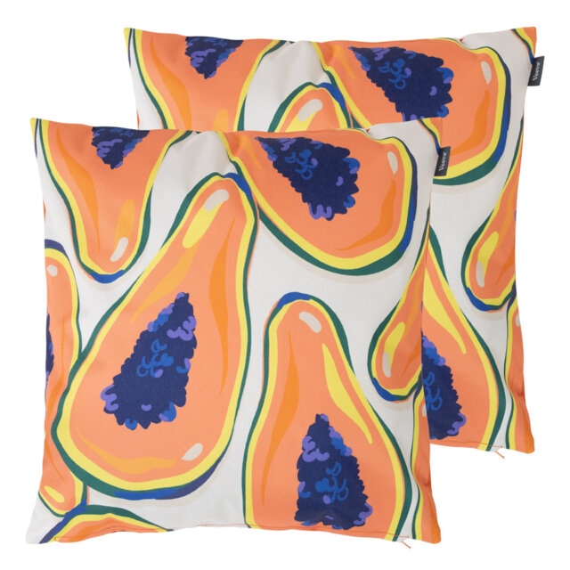Papaya Fruit Print Cushions, Multicoloured