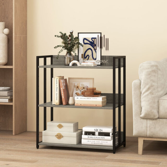 Anelise 81cm H x 70cm W Metal Standard Bookcase