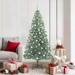 vidaXL Artificial Christmas Tree Snow Flocked with LED Light