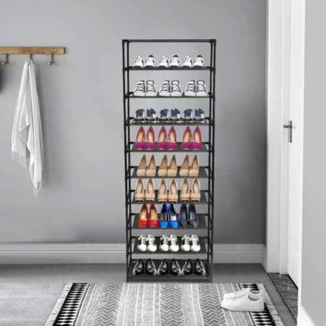 10 Tier Shoe Rack Storage Organiser Cabinet Holds 30 Pairs