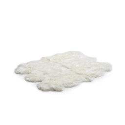 Long Wool Gold Star Sheepskin Ivory Rug