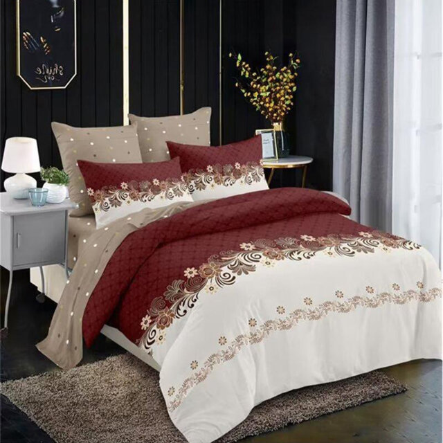 Complete Bedding Set Trendy 3D Printed Floral Design, Ultra-Soft Fabric – Includes Duvet Cover, Fitted Sheet & Two Pillowcase