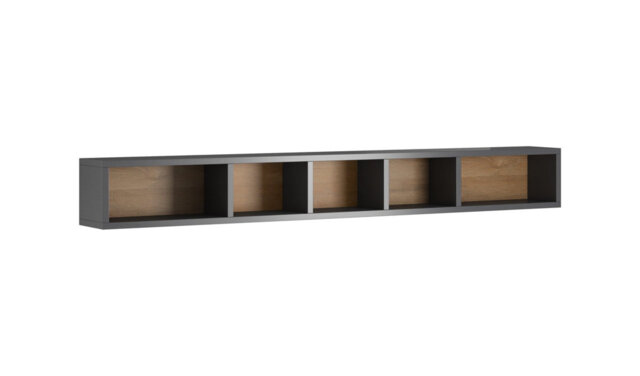 Toledo 02: Modern Elegance Wall Shelf - Matt & Oak San Remo Storage Solution - W169cm