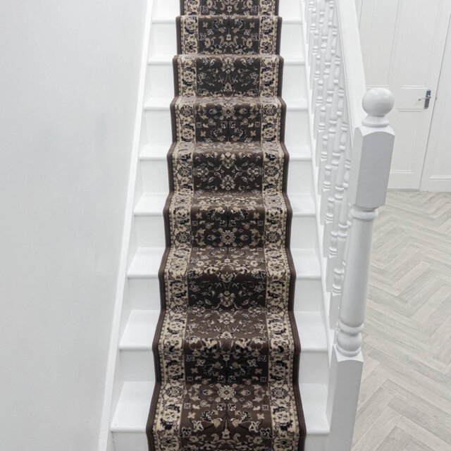 Persian Brown Stair Runner â Soft & Durable Carpet Runner for Stairs & Staircases, Multiple Lengths