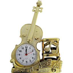 Roman Numeral Quartz Movement / Crystal Alarm Tabletop Clock Gold