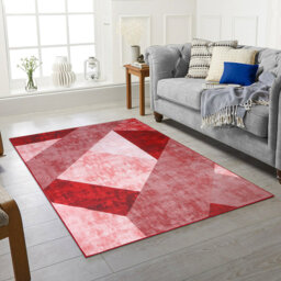 Buskey Machine Tufted Polyester Red/Pink Rug