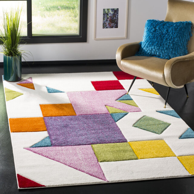 Parkes Power Loom Purple/Pink/White Rug
