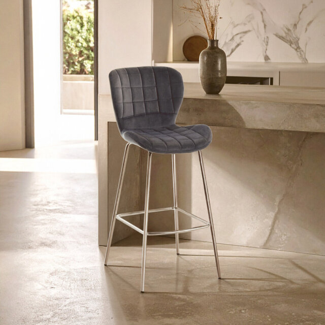 Foosland Upholstered Counter Stool with Metal Frame