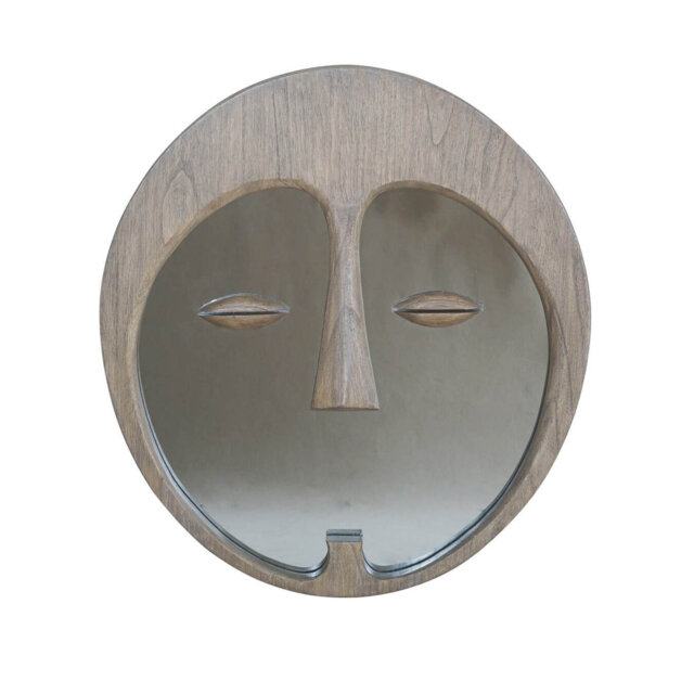 Solid Wood Circle Mirror