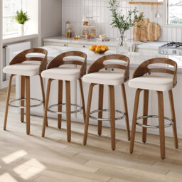 Mahtab Modern Upholstered Swivel Counter & Bar Stools
