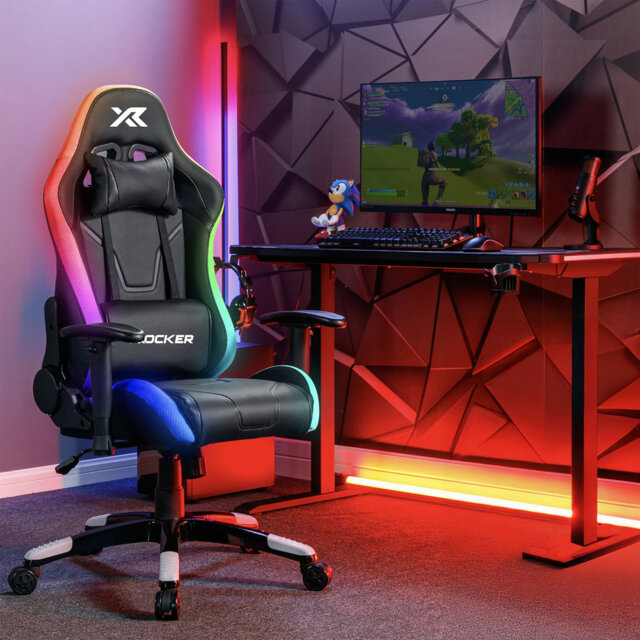 X Rocker Agility Compact Ergonomic eSports LED Gaming Chair for Juniors - Black RGB