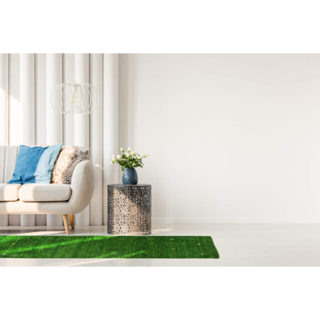 Handwoven Wool Gabbeh Uni Green Rug