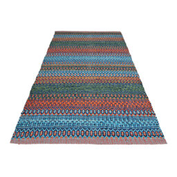 Saffron Handmade Kilim Cotton Blue Rug
