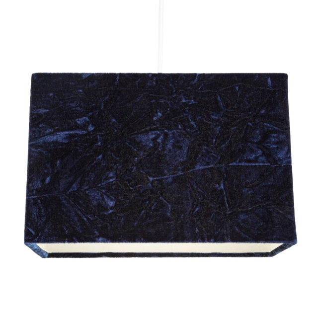 Contemporary Designer Crushed Velvet Fabric Rectangular Lamp Shade