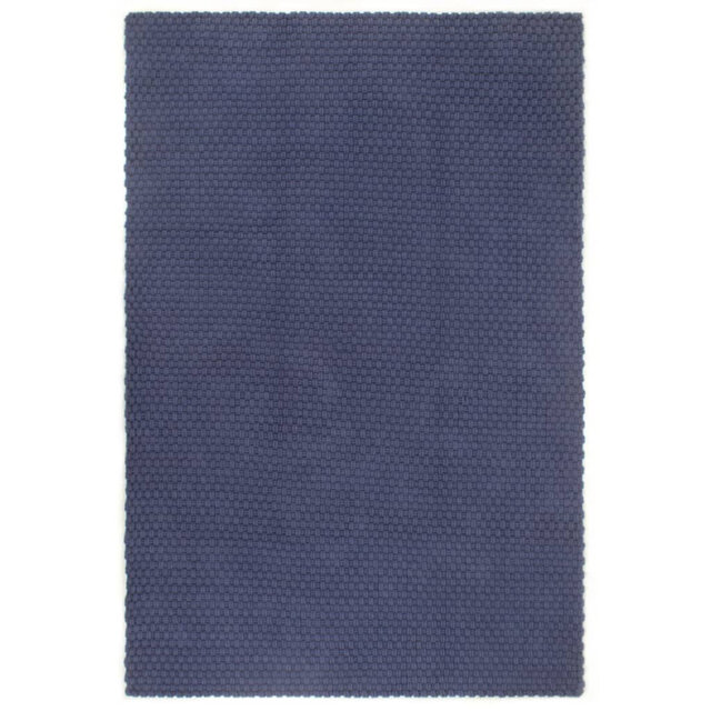 Jaaziel Machine Woven Cotton Navy Blue Rug
