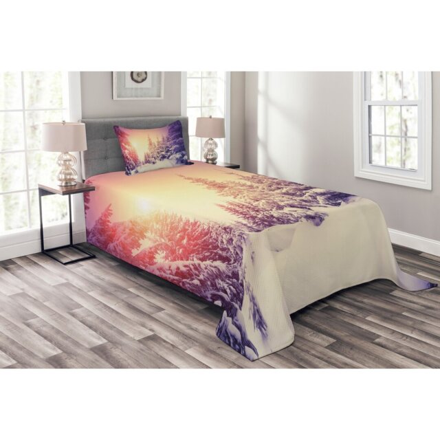 Addysun Orange/Blue/Black Bedspread Set