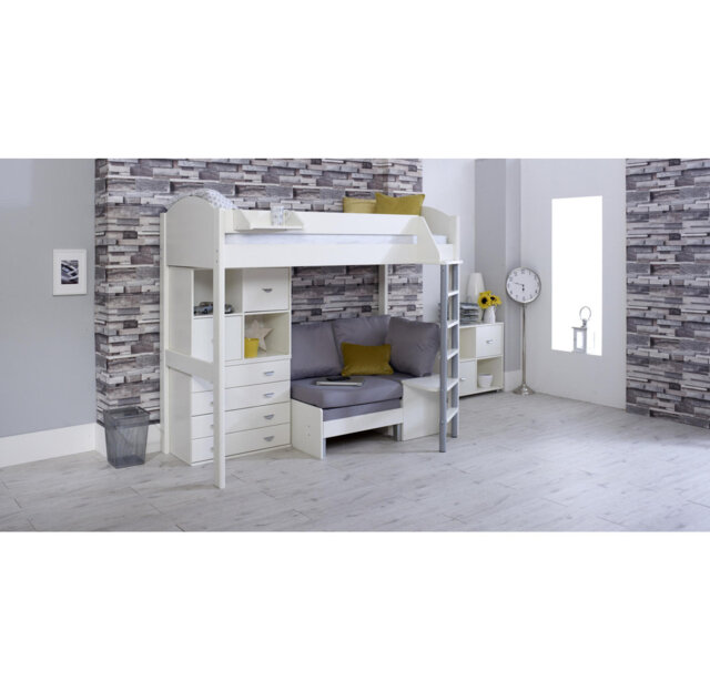 Melodie European Single (90 x 200cm) L-Shaped Bunk Bunk Bed with Bookcase