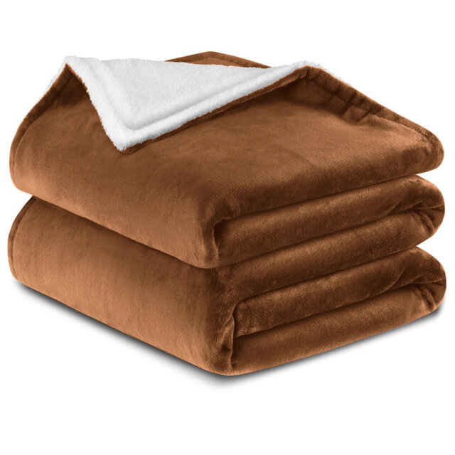 Haffa Reversible Sherpa Fleece Throw Blanket - Ultra-Soft, Warm & Cozy Comfort for All Seasons