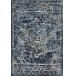 Malizia Machine Woven Blue Rug