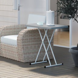 Rectangular Metal Folding Outdoor Side Table , 76cm cm W 50cm cm D