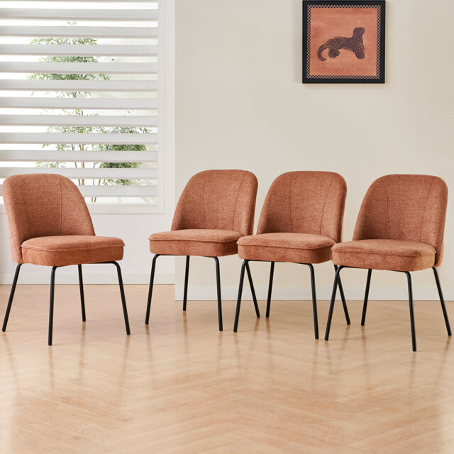 Soft Padded Upholstered Dining Chair with 12cm Thick Seat Cushion