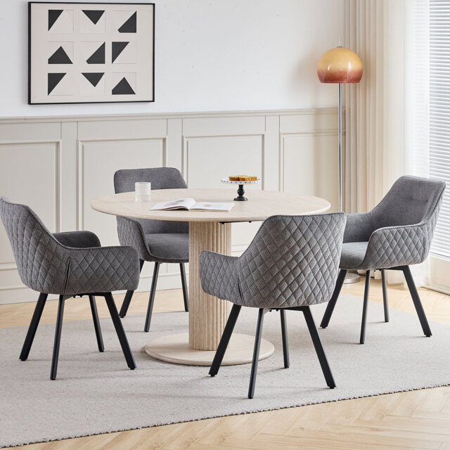 Linen Blend Upholstered Armchair