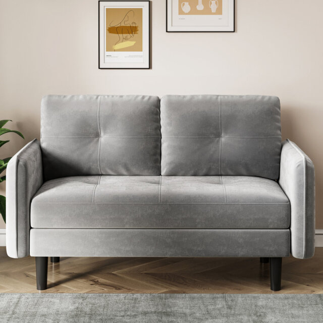 2 Seater Sofa, Modern Sofa Couch With Thicken Cushions, Comfy Sofa For Living Room/bedroom/office/apartment, Loveseat Sofa 2 Seater Settee With 2 Pock