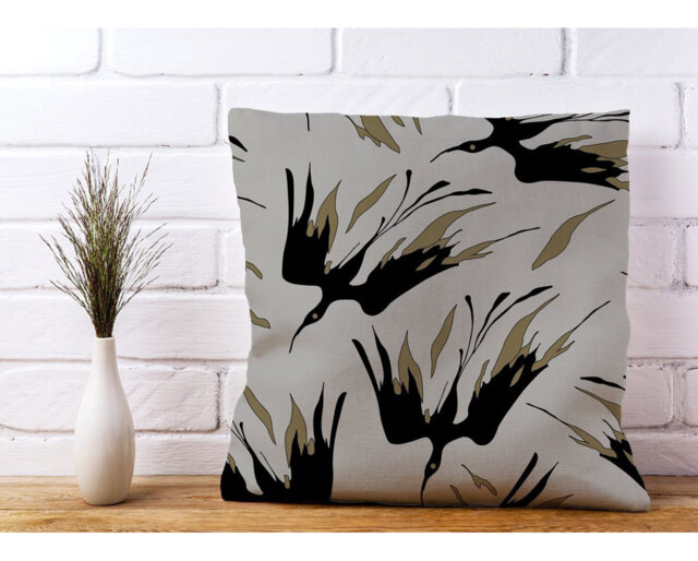 Lourdes Fire Bird Silhouettes Scatter Cushion with Filling