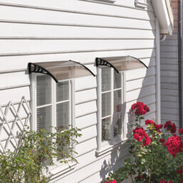 Outsunny Front Door Canopy Outdoor Awning UV Resistant 100 x 75cm Brown