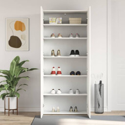 Shoe Cabinet With Door 80 X 35.5 X 180 Cm Engineered Wood