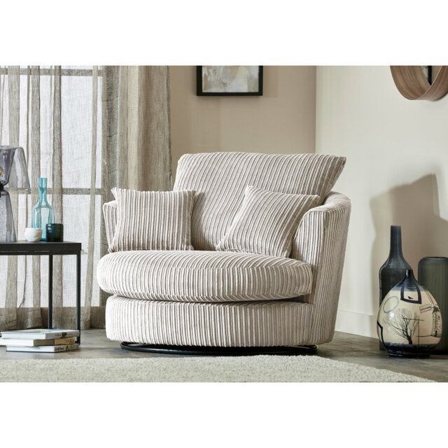 Moana Upholstered Swivel Barrel Chair