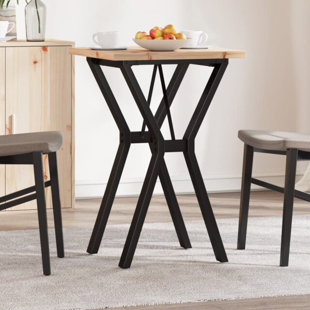 vidaXL Dining Table Y-Frame Solid Wood Pine and Steel