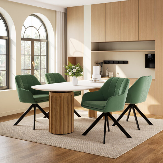 51cm H Upholstered Arm Dining Chair For Kitchen Dining Living Room