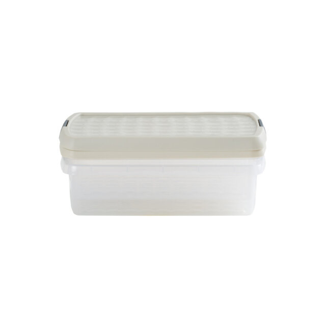 Wham Clip 7L Rectangular Plastic Storage Boxes with Secure Clip Lock Lids. L:39 x W:24 x H:10.5cm Clear/Stone/Slate Grey